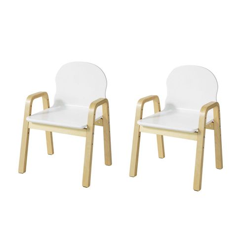 Sobuy Kmb24-Wx2 Lot De 2 Chaise Enfant Design Tabouret Pour Enfant Avec Accoudoirs Et Dossier - Hauteur D'assise Réglable