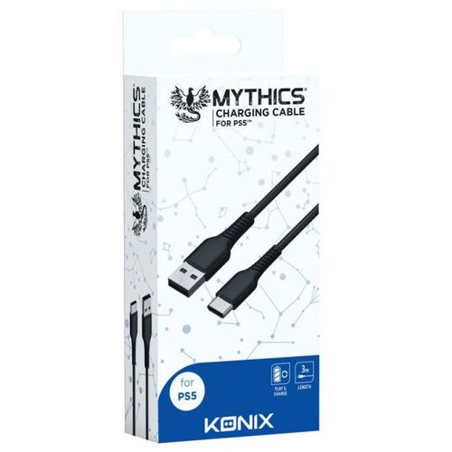 Konix - Mythics Câble De Charge Usb 3m Pour Manette Ps5 / Playstation 5 - Noir