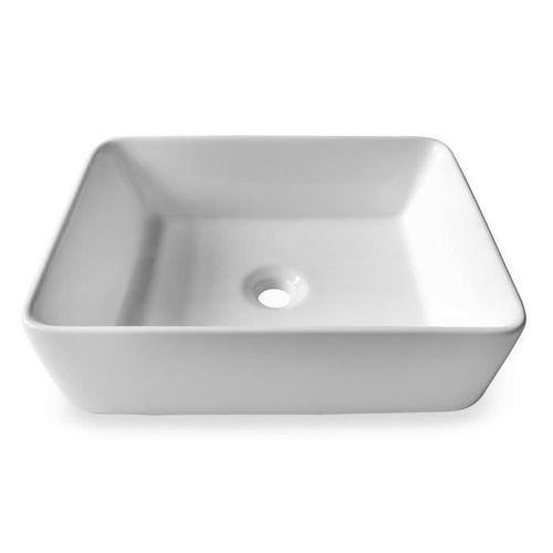 OCEANIC Vasque a poser en ceramique forme rectangle 48x37.5x13.5 cm Naia