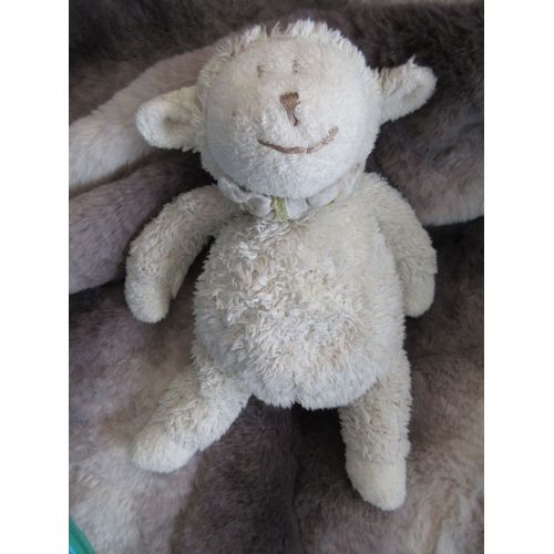 Peluche Doudou Brebis Mouton Souriant Dimpel 26 Cm