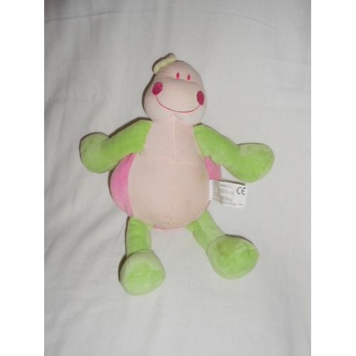 Doudou Tortue Kimbaloo La Halle Vert Rose Fleur Spirale Pommette