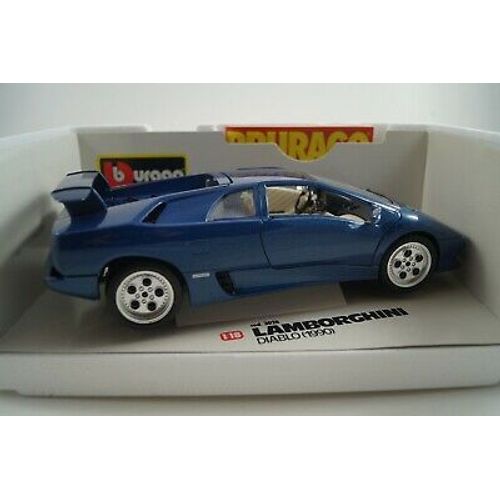 Lamborghini Diablo ( 1990 ) Couleur Bleu Métallisé - Burago Metal - Made In Italie - 1/18 Ème-Burago