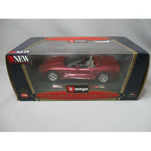 Chevrolet Corvette Convertible 1998 - Couleur Rouge - Burago Métal .. Made In Italie - 1/18-Burago
