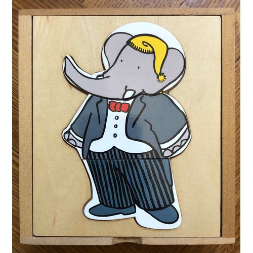 Puzzle Babar En Bois, De Brunhoff, Elephant, Figurine