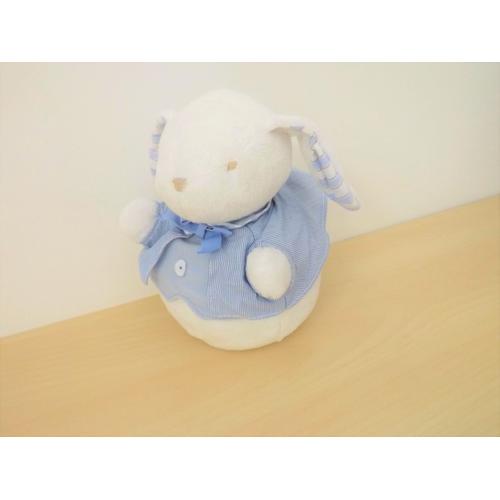 Peluche Culbuto Lapin Blanc Bleu Jacadi