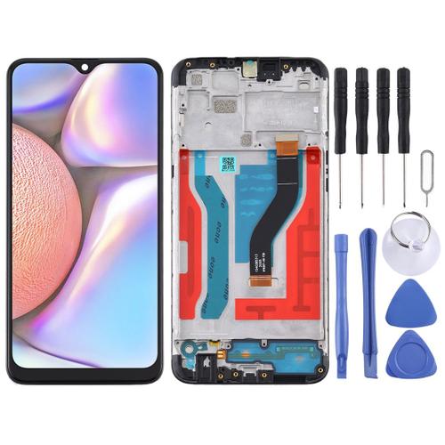 Écran Samsung Galaxy A10s Lcd + Tactile Préassemblés (Tft Material) Sur Chassis Avec Outils (Noir)