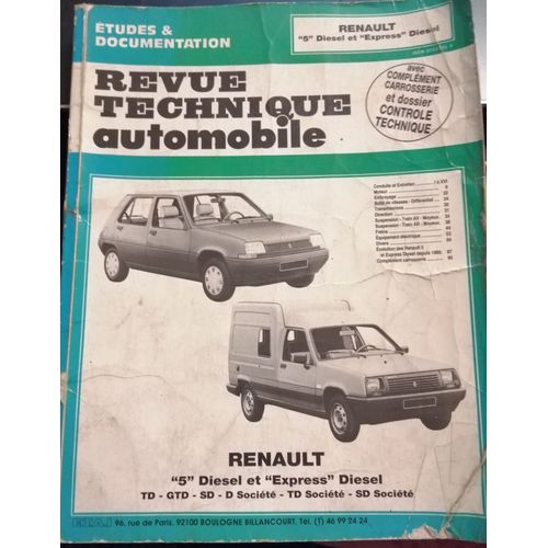 Revue Technique Automobile Renault 5 Diesel Et Express Diesel 0 