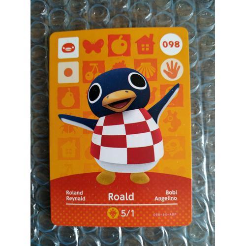 Carte Amiibo Animal Crossing (Happy Home Designer & Welcome Amiibo) Série 1 N°098 : Roald