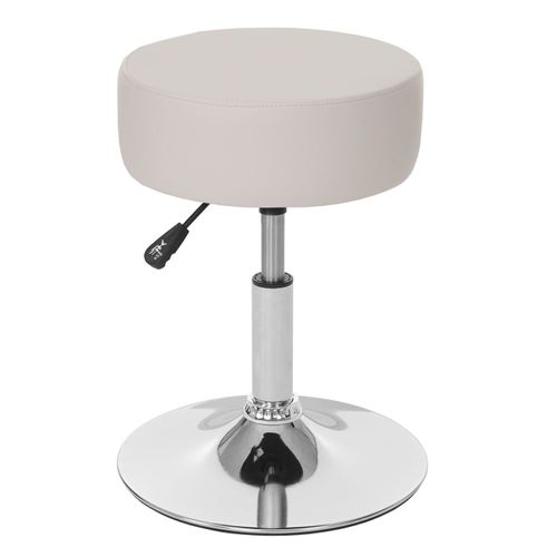 Tabouret Hwc-C22, Hauteur Réglable, Ø 35 Cm   Similicuir Crème