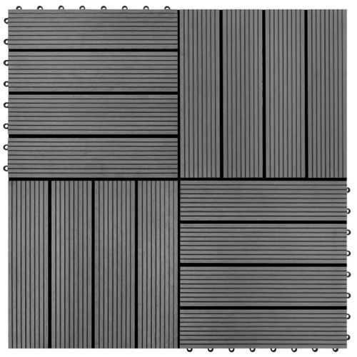 vidaXL Carreaux de terrasse 22 pcs 30 x 30 cm 2 m2 WPC Gris