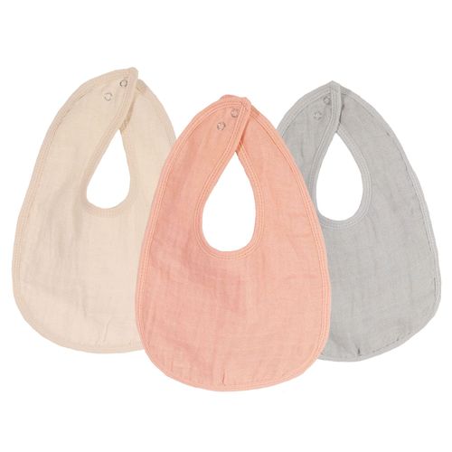 Lot De 3 Bavoirs En Coton Pastel Rose - Trois Kilos Sept