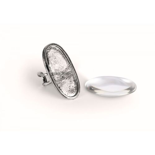 Graine Créative Bague Ovale 16x39mm + Cabochon