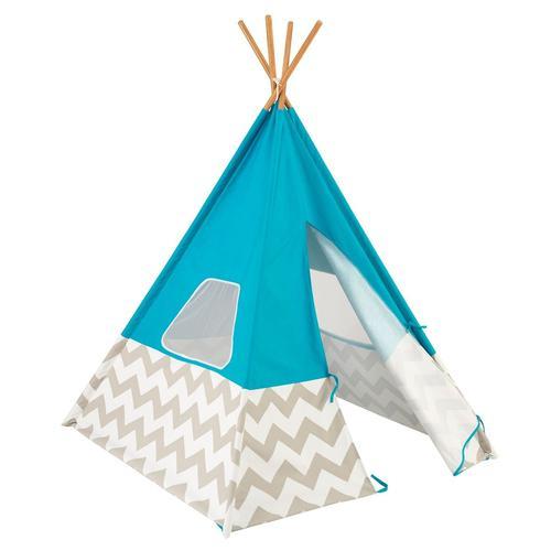 Kidkraft Tipi  Turquoise À Chevron Gris Et Blanc