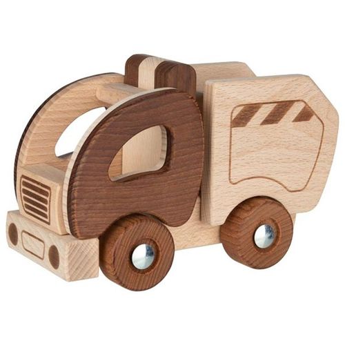 Camion Poubelle En Bois Naturel - Goki