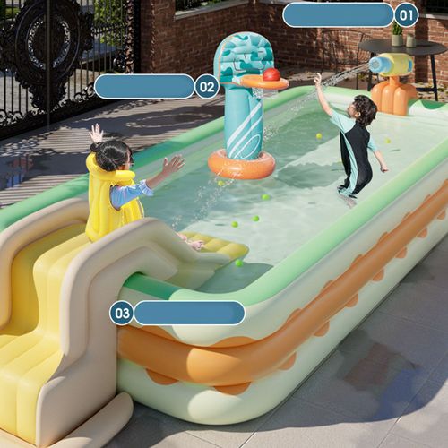 Piscine gonflable 3 couches pliable en PVC, piscine soufflante pour cour intérieure, Orange 4,3 pieds
