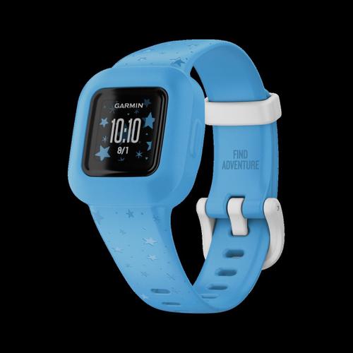 Garmin Vivofit Jr. 3 - Tracker D'activités Avec Bracelet - Silicone - Étoiles Bleues - Taille Du Poignet : 130-175 Mm - Bluetooth - 25 G