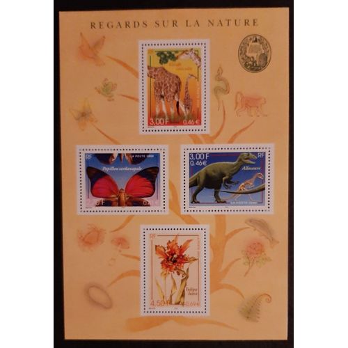 Timbre Feuillet Serie Nature De France Faune Et Flore 4 T.P.