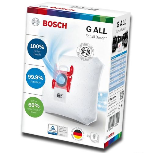 Boite de 4 sacs type G d'origine Aspirateur (00576334,17000940 BOSCH SIEMENS GIRMI UFESA ENTRONIC)