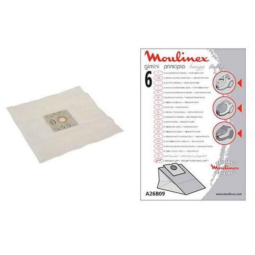 Lot 6 sacs + filtre BOOGY PRINCIPIO GIMINI (195270-39333) Aspirateur (A26B09 MOULINEX)