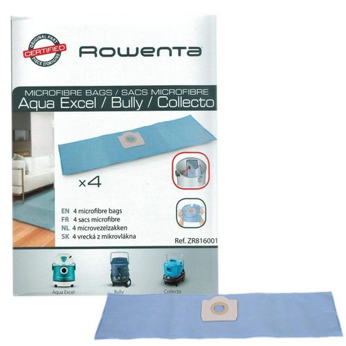 Lot de 4 sacs microfibre Collecto Wet & Dry (195269-44489) Aspirateur (ZR816001 ROWENTA CALOR)