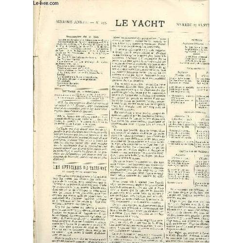 N°255 - Samedi 27 Janvier 1883 - Le Yacht : Les Officiers De Vaisseau En France Et En Angleterre - Les Régates D Ajaccio - Double Sinistres : La Cimbria - La Picardie. Etc.