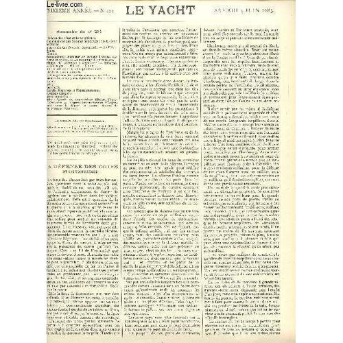 N° 274 - 9 Juin 1883 - Le Yacht :La Défense Des Côtes Et Les Torpilleurs - Le Tonkin - Marine Marchande : Le Tonnage De Douane - Le Chômage Dans Les Rivières Et Canaux En 1883.Etc.