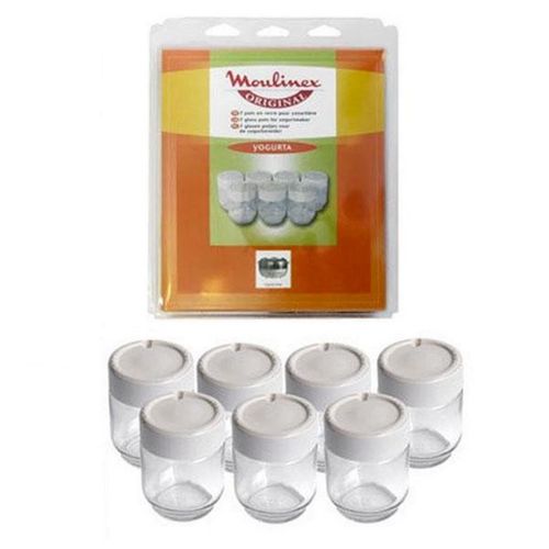 Lot de 7 pots en verre avec couvercle (255111-12446) Yaourtière (A14A03 MOULINEX)