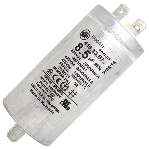 Condensateur permanent 8.5µF 400V Sèche-linge (C00258619 ARISTON HOTPOINT INDESIT)