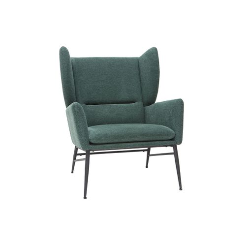 Fauteuil Design En Métal Et Tissu Effet Velours Texturé Vert Come