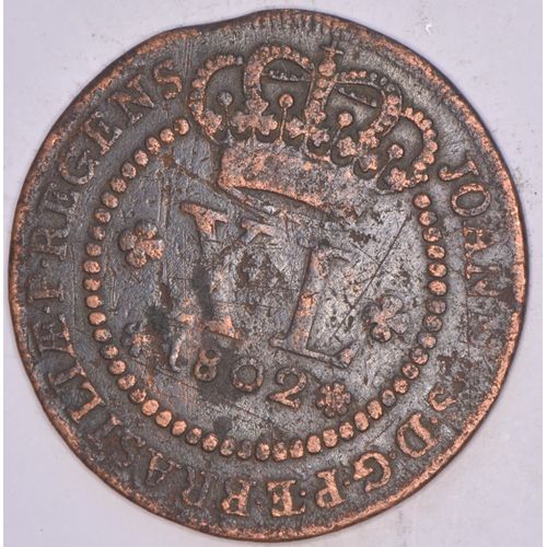 Brésil - 40 Reis - 1802 - Xl Sous Une Couronne - Globe - Joao Prince Régent - Lisbonne - Joannes·D·G·P·Et·Bras·P·Regens· X L - Circumit.Orbem Pecunia.Totum - F170