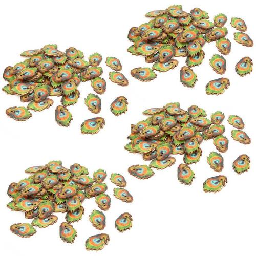 Boutons De Boutons Pour Boutons En Bois, Plumes De Paon Peintes Vintage Pour La Couture De Pulls Pour Enfants, Artisanat