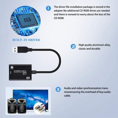 Carte d'acquisition Audio et vidéo en direct, compatible HDMI 4K 2021 p 30fps, USB 1080, nouveau, 3.0