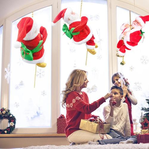 Nouvelles Décorations De Noël, Père Noël, Escalade Automatique Sur Corde, Pour La Maison, Magasin D'Intérieur, Cadeau De Noël, Suspension De Fenêtre Murale, 2022