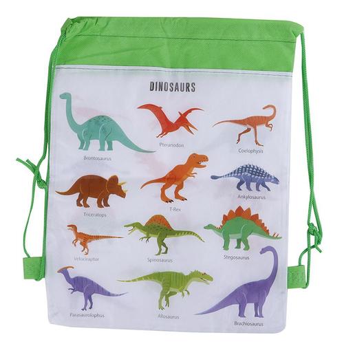 Sac cadeau dinosaure 34cm x 27cm, sac à dos de voyage pour enfants, sacs d'école à cordon, fournitures de fête Festive, Shopping, sac en tissu Non tissé