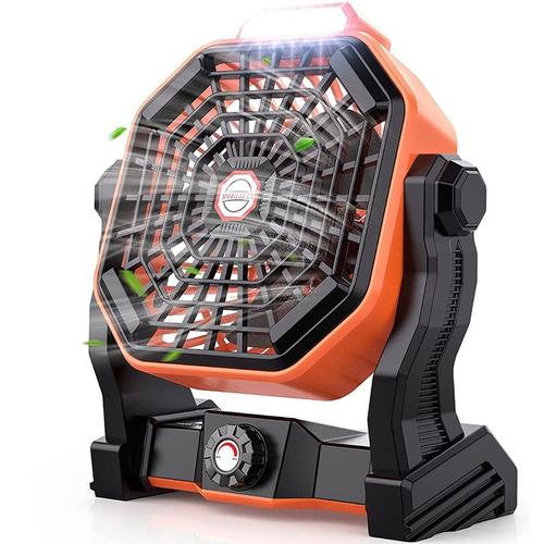 Portable Camping Fan With LED Lights, USB Powered Battery Table Fan For Desk, Tent Fan For Outdoor, Home, Office, Travel
