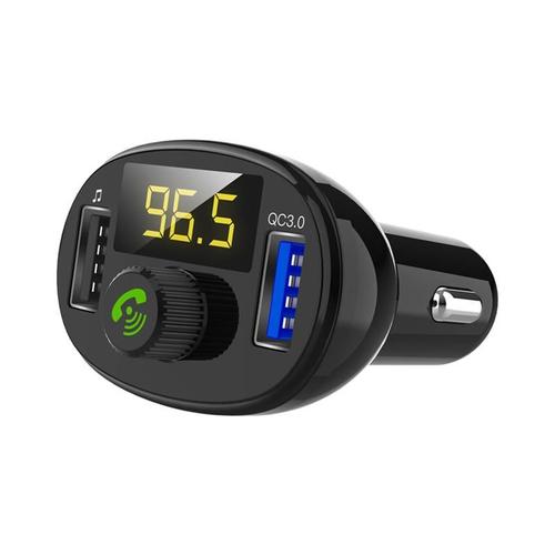 Transmetteur FM pour voiture, Bluetooth 5.0, double chargeur USB, sans fil, Kit mains libres, adaptateur FM, Support de carte TF, lecteur USB