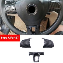 Garniture De Couverture De Volant En Fibre De Carbone Abs, Style De Voiture, Bergame, Vw Golf 6, Mk6, Passat B7, Sharan, Polo, Jetta, Tiguan, Caddy Touran