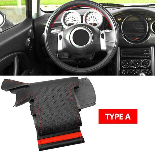 Juste De Volant De Voiture En Cuir Noir Avec Bande Rouge, Pour Mini Coupé 2001 2002 2003-06 Convertible 2004 2005 2006 2007 2008