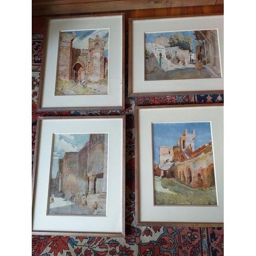 Quatre Phototypes (À Partir D'aquarelles) De Pierre Vignal (Peintre Aquarelliste Français 1855-1925) Encadrées.