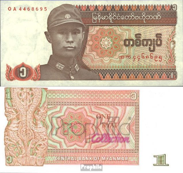 Myanmar Pick-No: 67 Neuf 1990 1 Kyat