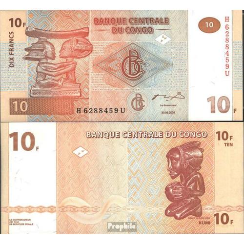 Congo (Kinshasa) Pick-No: 93a Neuf 2003 10 De Francs
