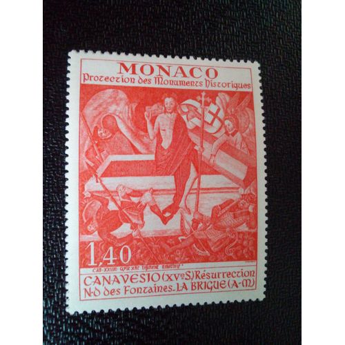 Timbre Monaco Yt 908 Résurrection, Fresque De Jean Canavesio 1972 ( 021104 )