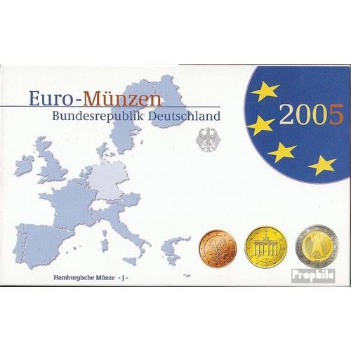 Rfa (Fr.Allemagne) 2005 J Polierte Plaque Officiel Kursm?nzensatz 2005 Euro-Apr?s Enqu?te