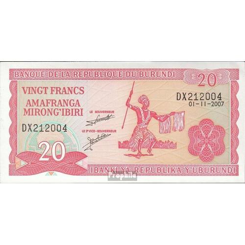 Burundi Pick-No: 27d (2007) Neuf 2007 20 De Francs