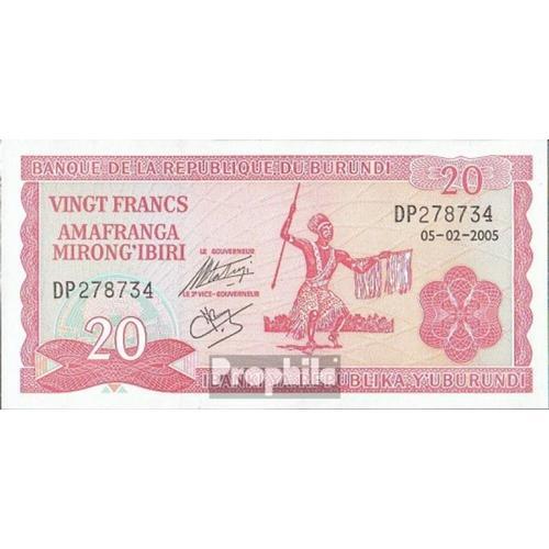 Burundi Pick-No: 27d (2005) Neuf 2005 20 De Francs