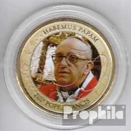 Cité Du Vatican Émaillé Pièce De Monnaie Avec Pape François Fleur De Coin