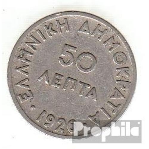 Grèce Km-No. : 68 1926 Cuivre-Nickel Très Très Beau 1926 50 Lepta Athene