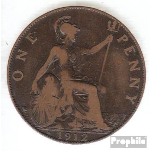 Royaume-Uni Km-No. : 810 1919 H Très Déjà Bronze 1919 1 Penny George V.