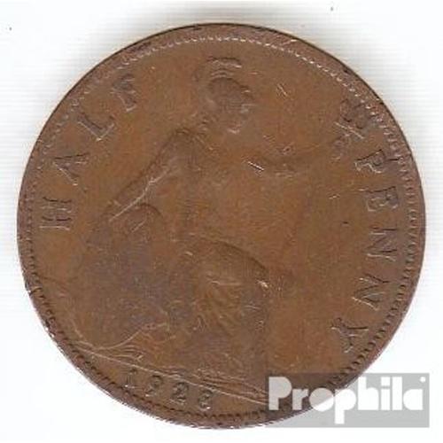 Royaume-Uni Km-No. : 837 1928 Bronze Très Très Beau 1928 1/2 Penny George V.