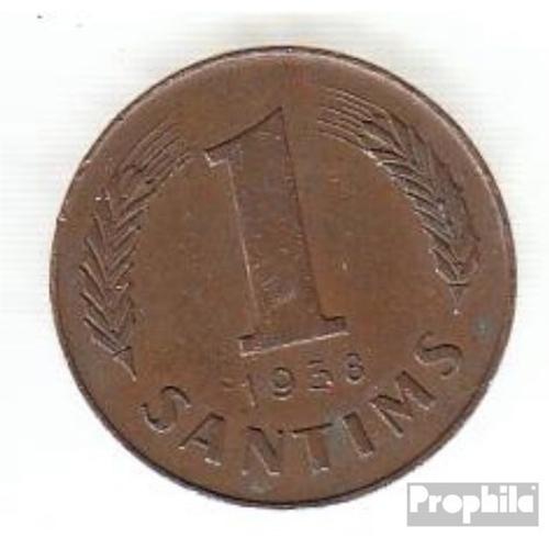 Lettonie Km-No. : 10 1939 Très Déjà Bronze 1939 1 Santims Crest